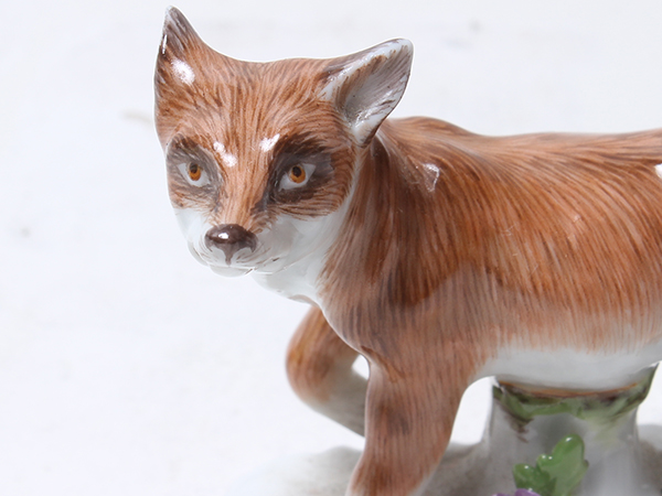 マイセン フィギュリン 狐 キツネ 置物 陶器人形 陶磁器 Meissen