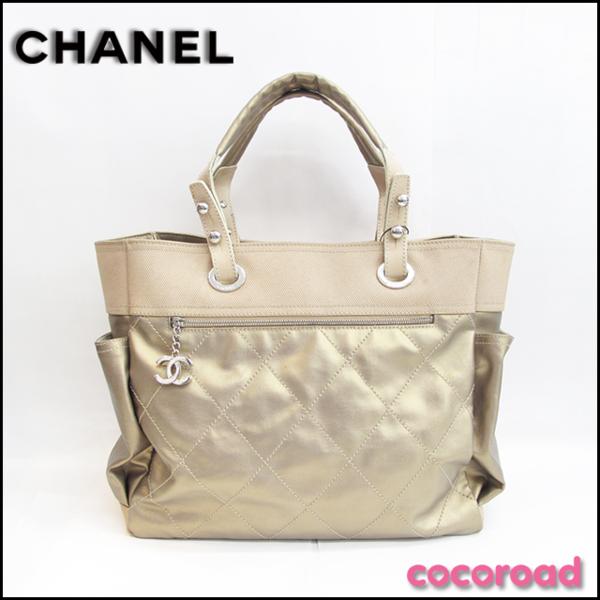 1円～ CHANEL(シャネル)パリビアリッツ トートバッグ ゴールド 1スタ 