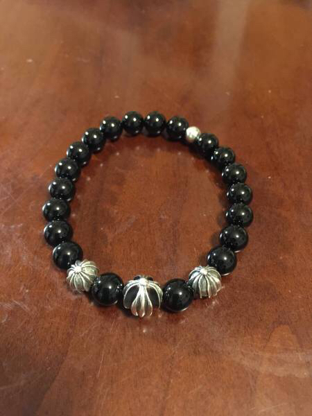 正規美品 クロムハーツ ターコイズブレスレット ブラック