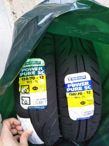 ミシュラン MICHELIN POWER PURE SC 120/70-12 130/70-12 2本 新品未使用　モンキー、エイプ、グロム、4MINIなどに