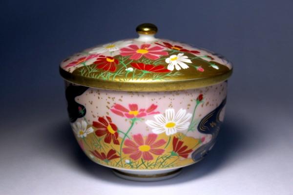 宮中の花の歳時記 蓋付 羽柴正和 茶碗 | 湯呑 - 高級煎茶茶碗