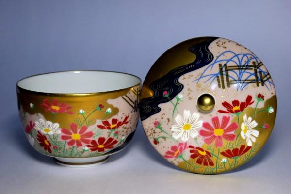 宮中の花の歳時記 蓋付 羽柴正和 茶碗 | 湯呑 - 高級煎茶茶碗