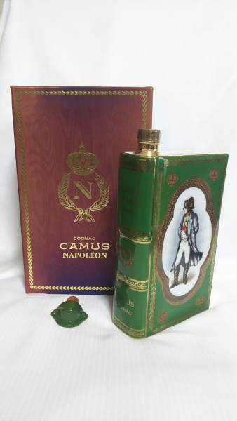 カミュ（CAMUS）のナポレオン ブック グリーン（陶器ボトル） 未開栓】カミュ ナポレオン CAMUS NAPOLEON ブック 陶器ボトル 緑色 箱