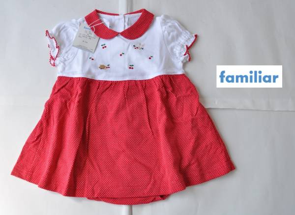 新品★familiar / ファミリア★お出かけ着　ロンパース付き半袖ワンピース★70