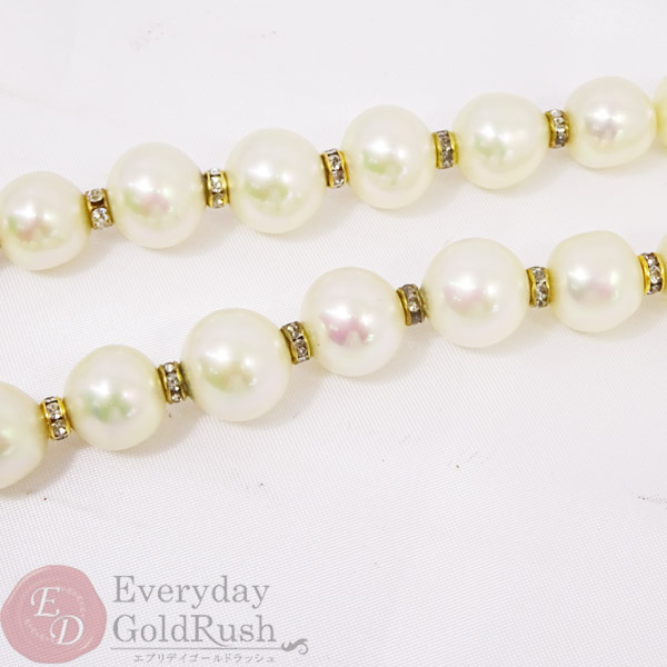 【特価】ChristianDiorクリスチャンディオール アクセサリー フェイクパール ロング ネックレス【kk】