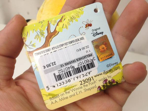 貴重!! ユーロ ディズニー ランド パリ 購入 くまのプーさん ぬいぐるみ 新品!!【25cm】Disney ベビー Pooh ★ やわらかくて カワイイ♪ ★_3
