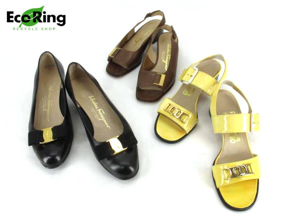 1円 フェラガモ ヴァラ 等 サンダル パンプス 計3点セット CH795