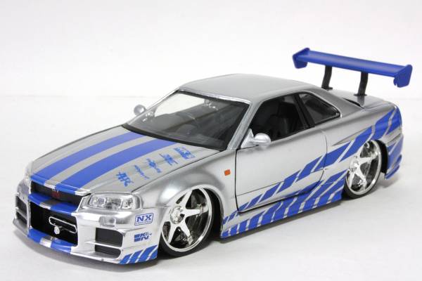 JA 1/24 Nissan Skyline R34 GT-R 『FAST & FURUOUS 』(シルバー)☆彡