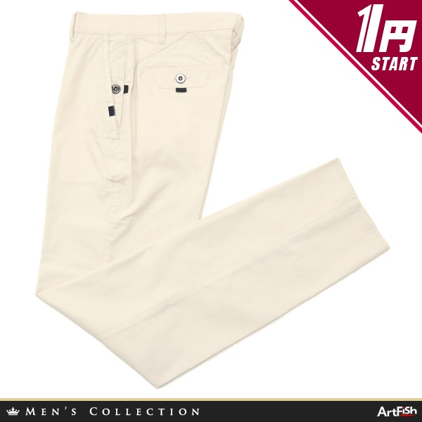 1円 カプリ【伊】定価2.2万円 清涼生地 ベージュ 6Pocket デザイン パンツ a865*91cm新品