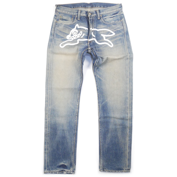 即決 送料無料 BBC ビービーシー USED加工フロントドッグデニムパンツ インディゴ S