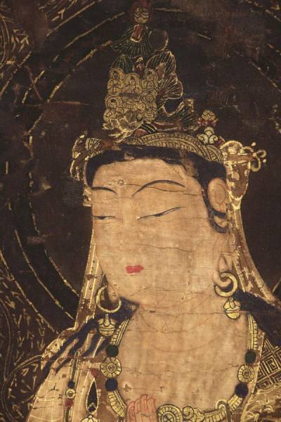 普賢菩薩像古画 絹本着色金泥金截金 仏画 法華経信仰 仏教美術 掛軸