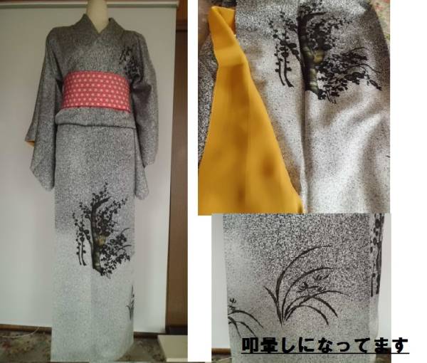 たたき染めの訪問着 訪問着 未仕立きもの 訪問着レンタル｜薄緑にたたき染め｜H0021｜L｜宅配着物レンタル 正絹訪問着 [170303 叩き染め　訪問着