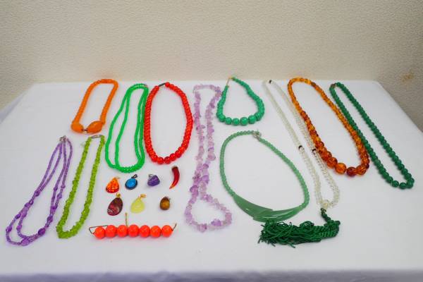 3197 HYS6M アクセサリー類 ネックレス トップ他 19点セット まとめ レディースファッション小物類 天然石