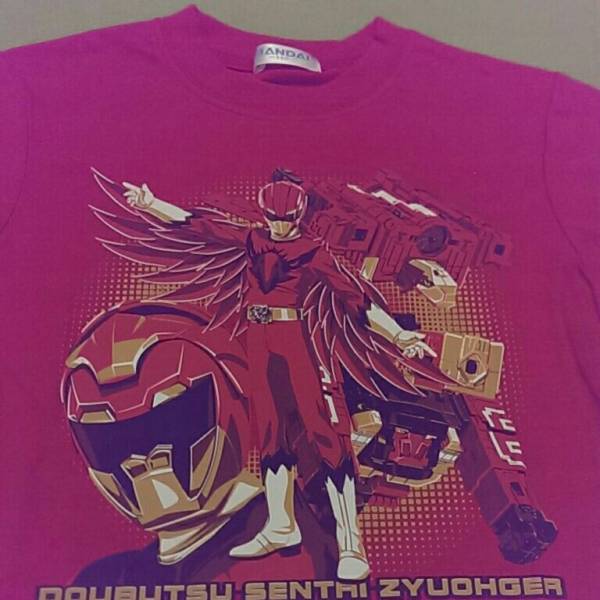 新品☆動物戦隊 ジュウオウジャー/半袖Tシャツ(赤) ☆110☆(110（105  