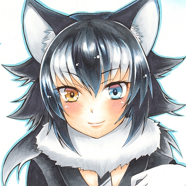 けものフレンズ・タイリクオオカミ・A4・手描きイラスト(手描き
