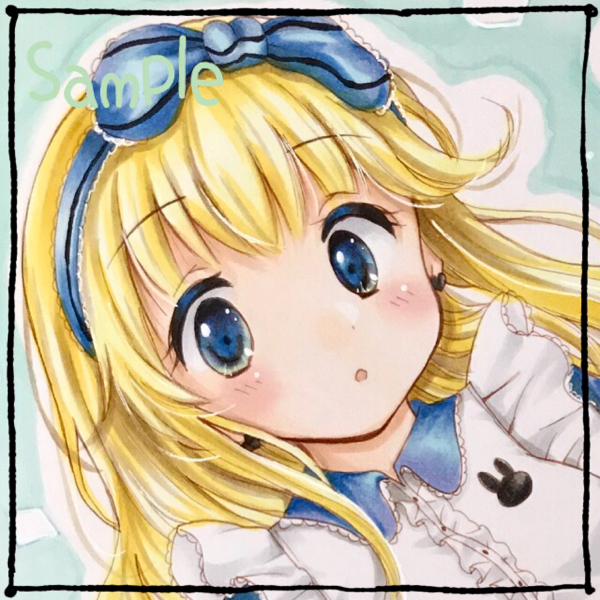 同人手描きイラスト☆オリジナル 不思議の国のアリス＊色紙(手描き