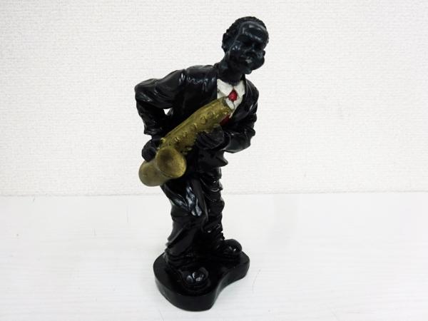 黒人　置物　フィギュア f037◇ジャズ人形 JAZZ 黒人 置物 フィギュア ピアノ サックス 他 計5