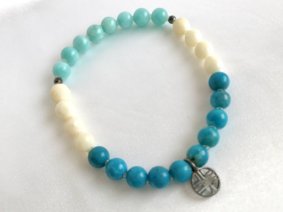 agate アガット ターコイズ ブレスレット ゴム 天然石 ストーン 
