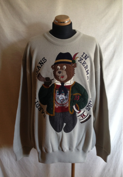 【HARDY AMIES JEANS】セーター 4L 人工皮革 スイス風 大きいサイズ ヴィンテージ