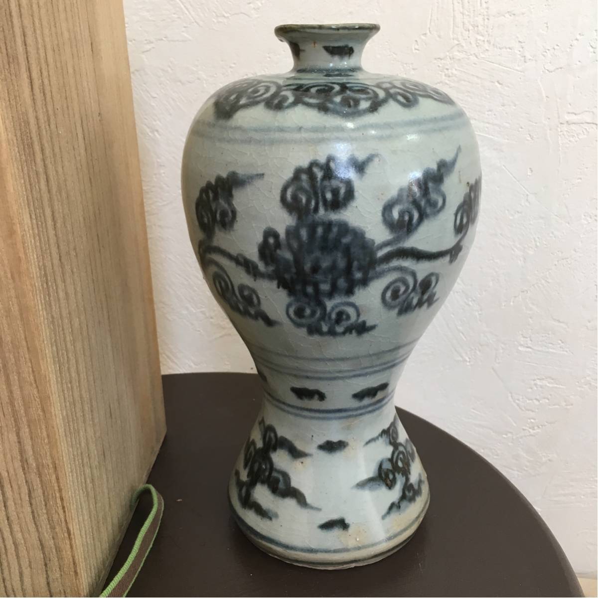 中国美術 古美術 染付 中国 花瓶 花入 宣徳年製銘 明時代 蓮 陶器