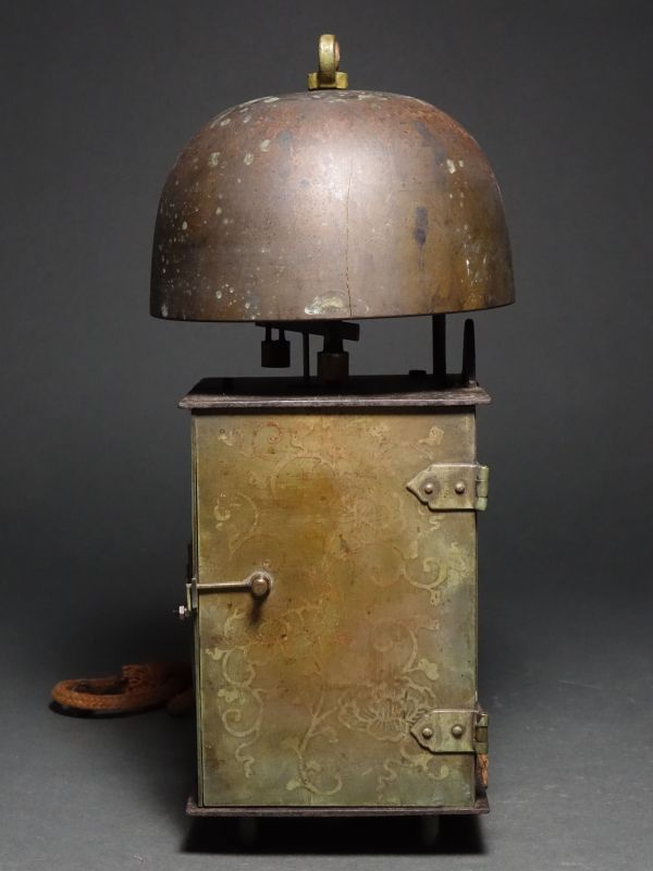 S526.【時代の逸品 大名時計】一挺天符 和時計 錘・台座付属 / 古道具