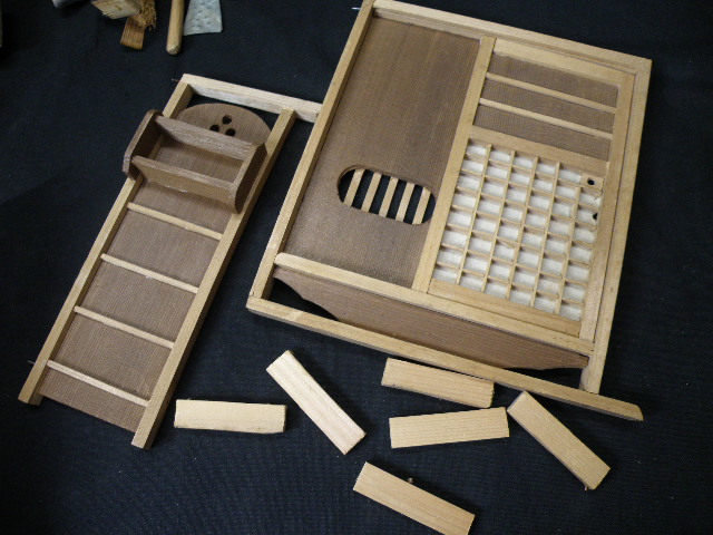 2 戦前 木製玩具 おくどさん ジャンク品 / ままごと ミニチュア 昭和