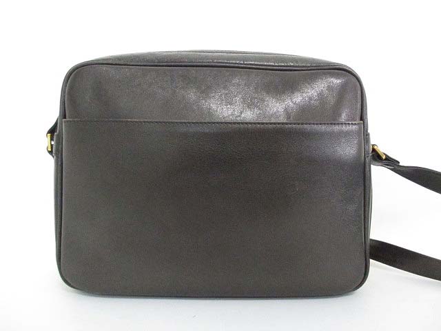 ダックス DAKS ショルダー バッグ ブラック 斜め掛け 内チェック柄 レザー