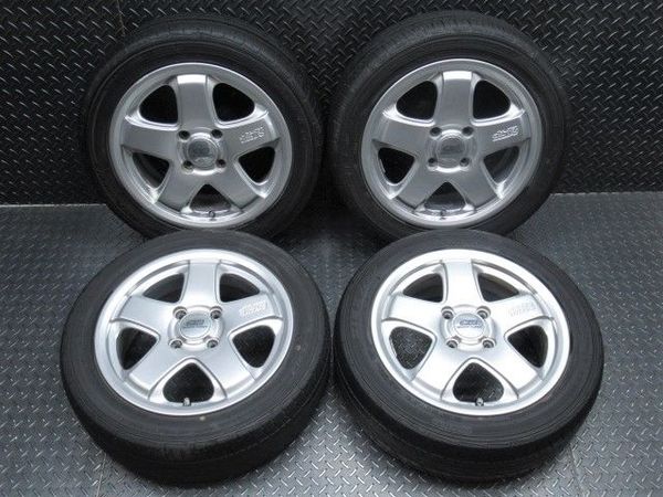 ○無限 MUGEN M5 14インチ 5J +42 PCD100 4H 165/55R14 タイヤ付き 軽