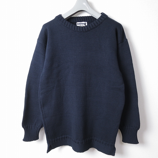 GUERNSEY WOOLLENS(38)ガンジーウーレンズ英国製コットンニットガンジーセーター