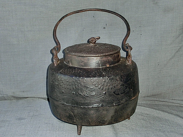 治】玉川堂造 鎚起銅製 紫金色鎚目紋船形茶托五客揃☆共箱 茶道具