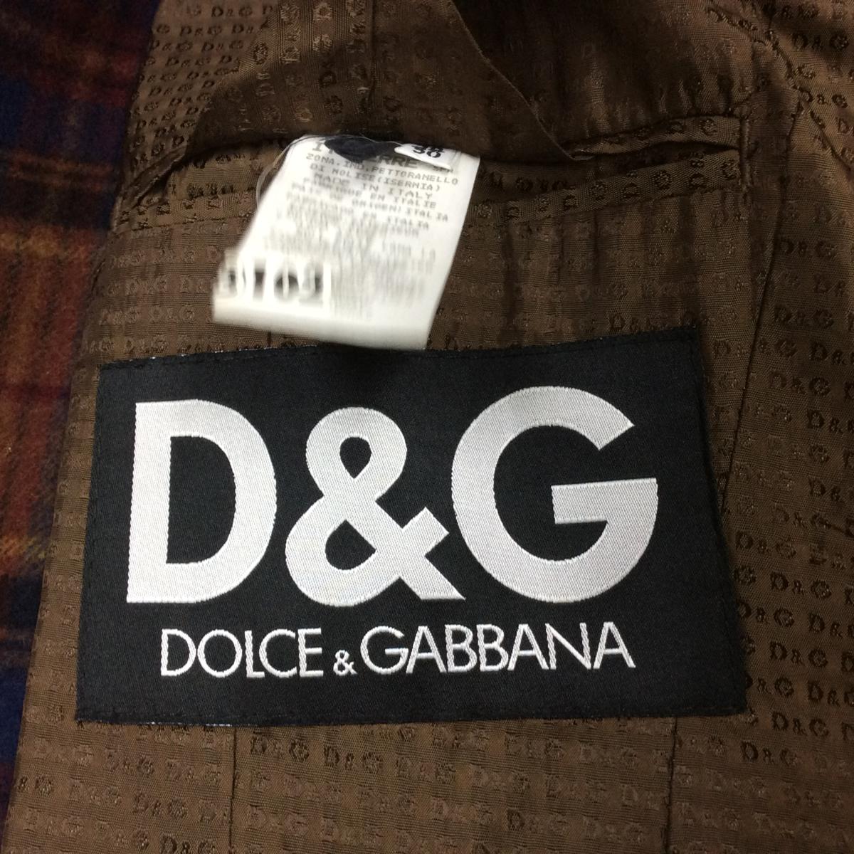 ☆中古/D&G ドルチェ&ガッバーナ メンズ チェック ウールジャケット 