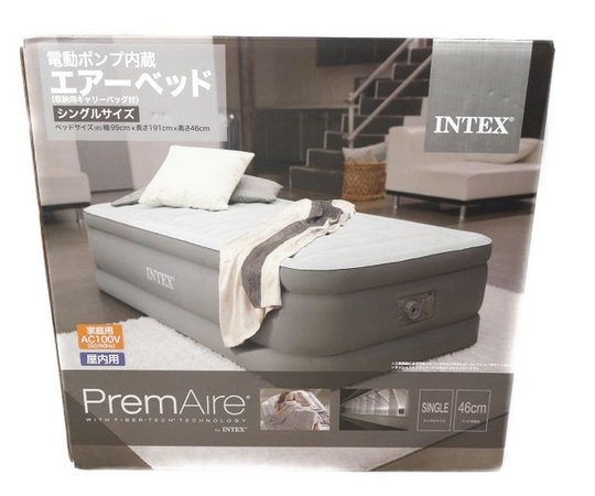 未使用 INTEX PremAire シングル エアーベッド 電動ポンプ内臓S2702031