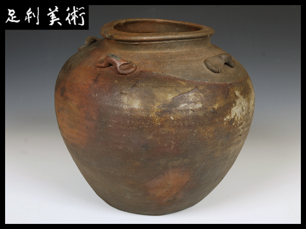 ○骨董美術品！古備前波状文壺（こびぜん はじょうもんつぼ）室町時代
