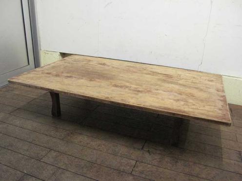 【H3015】木製 一枚板 折りたたみ 座敷机 折脚 和風座卓 茶卓 テーブル