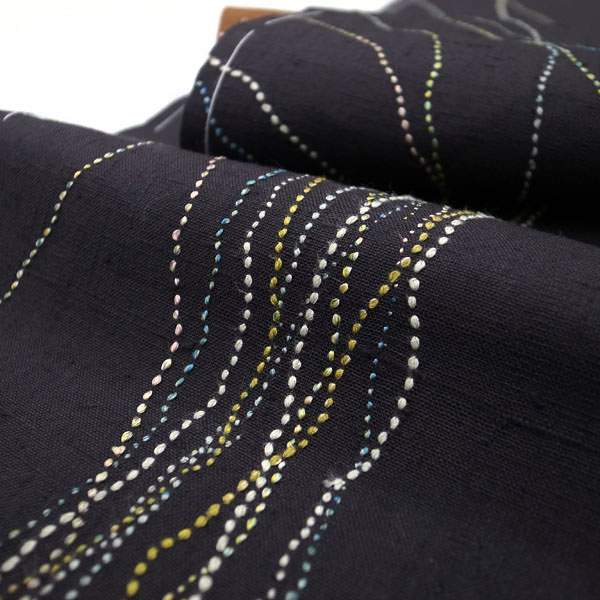 刺し子 ◇みやがわ p192.紬 訪問着 未仕立て 刺し子刺繍 モダン 刺し子 ◇みやがわ p192.紬 訪問着 未仕立て 刺し子刺繍 モダン