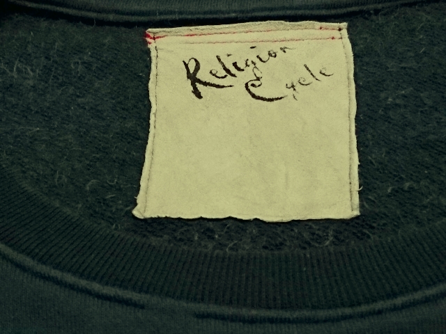 Religion Cycle レリジョンサイクル◆jesus cycles◆デニムパッチワーク スウェット/トレーナー◆ビッグシルエット◆イエス・キリスト