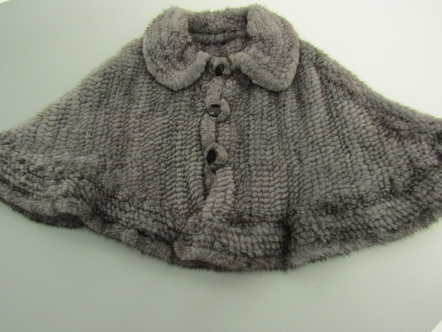 YA-2721 可愛いミンクポンチョ　最高級ケープファーコート　毛皮　グレー　上品　美品