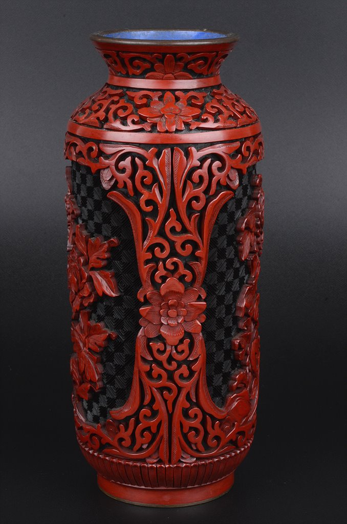 堆朱 中国美術 中国 中国の花瓶 当時 古美術 骨董品 置物 工芸品 美術