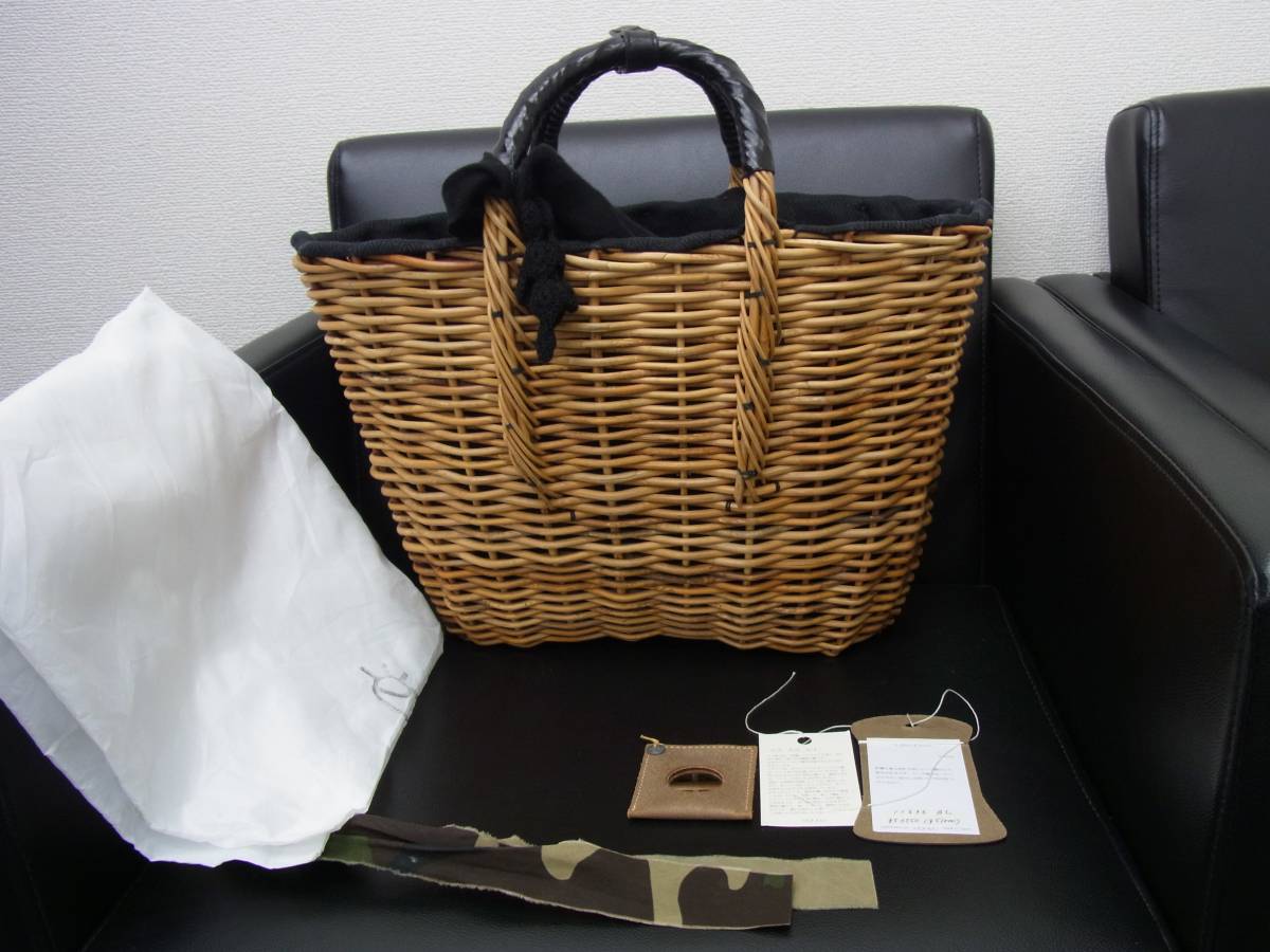 ebagosエバゴス 　紅籐かご バッグ 　麻とレース編み