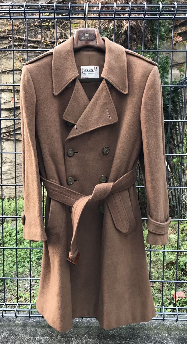 ヘルノHerno ウール トレンチコート 44 アニオナ生地