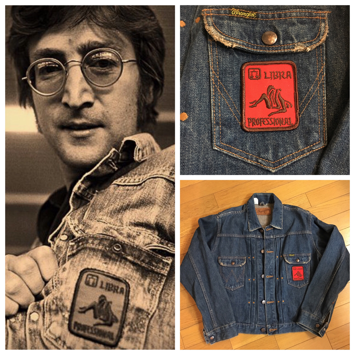 ジョンレノン Gジャン ラングラー11MJと70s本物ワッペン付き ビートルズ