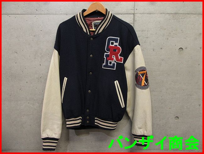 4111s19◆レア/希少◆Ralph Laurenラルフローレン 中綿 袖革レザースタジャン 2Lサイズ/アメカジ/トラッド/フルデコ