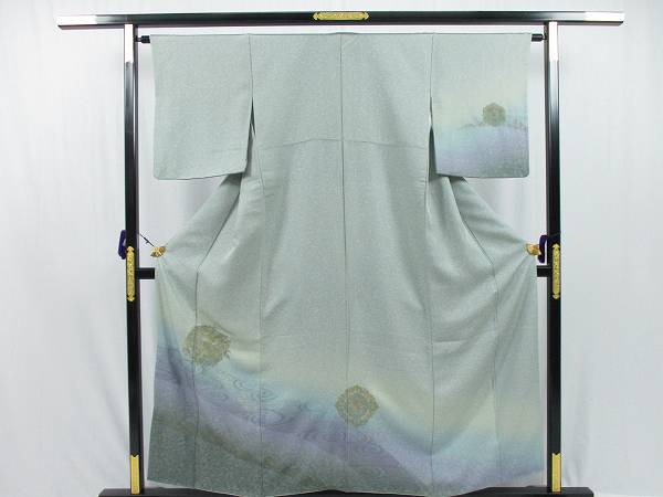 着物ふぁんた◆訪問着　さが美扱い　宝相華文　観世水文様　汕頭刺繍　暈し g3