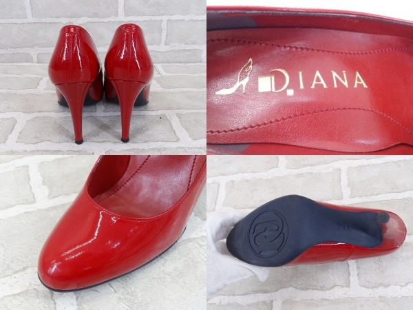 Diana(ダイアナ) 黒赤 エナメル ハイヒール パンプス ダイアナ DIANA