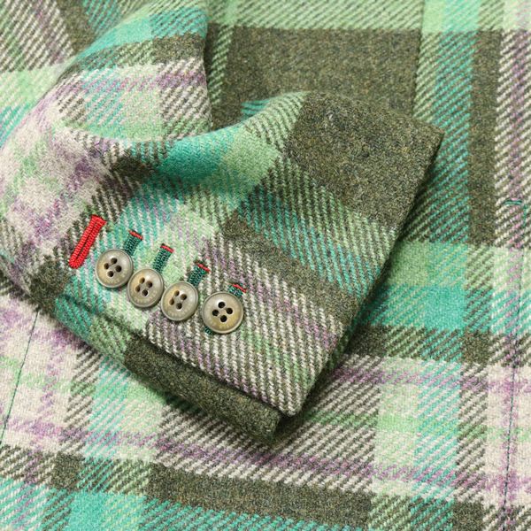 1円 D/him. DOUBLE STANDARD☆JOHN HANLY社ウール チェック柄ツイード 