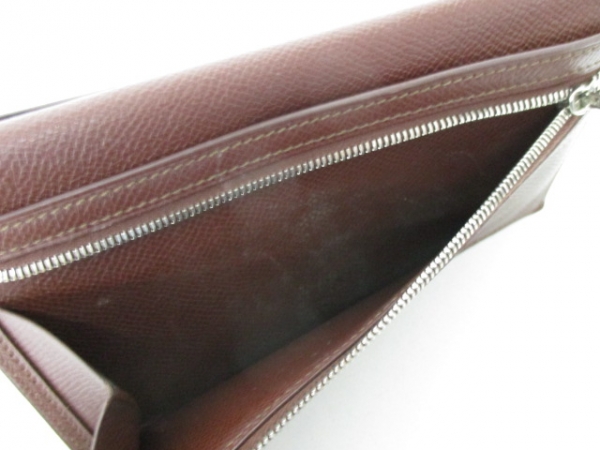 エルメス HERMES 財布 長財布 ヴォーエプソン ダークブラウン シルバー金具/新型 ベアン □P