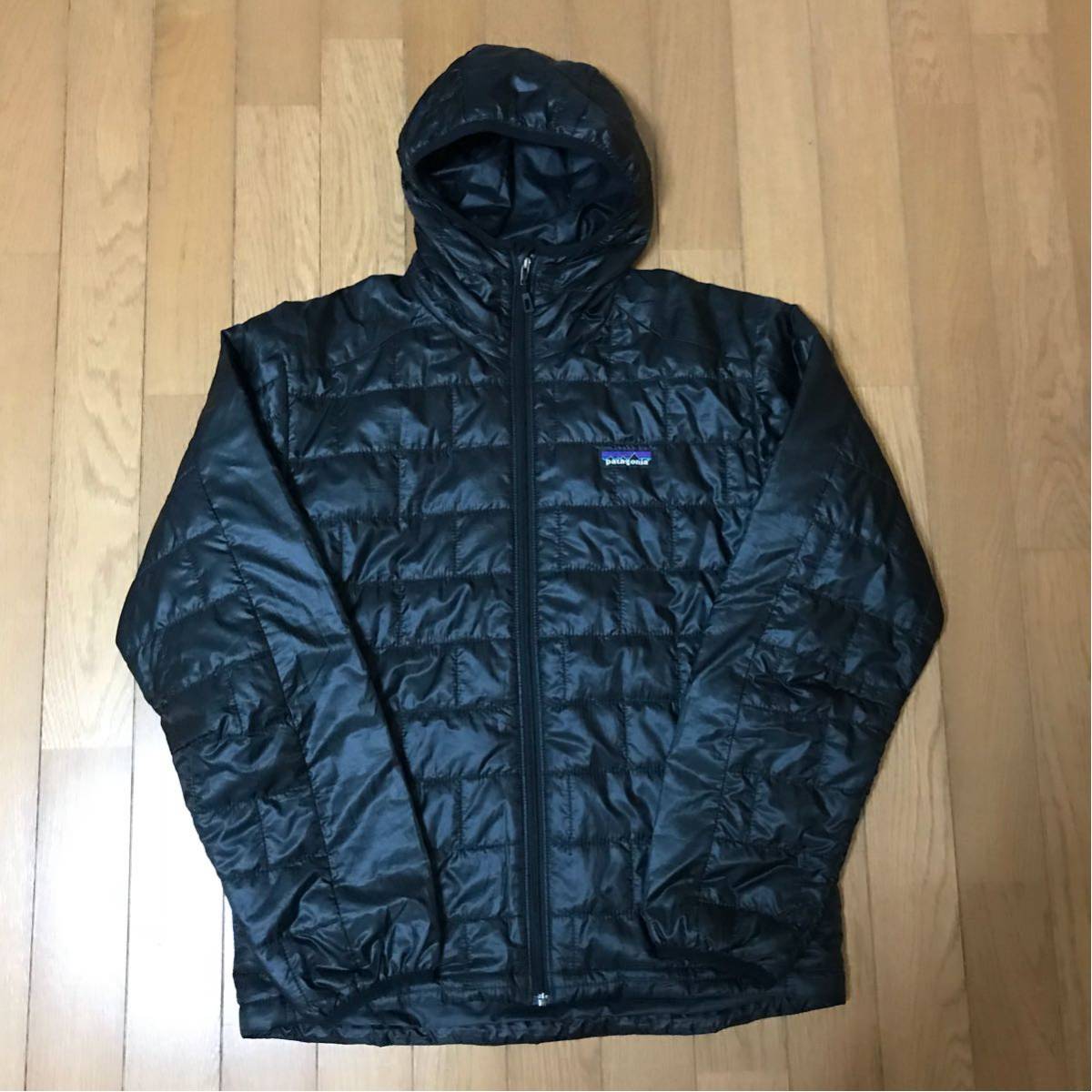 美品 パタゴニア メンズ ナノ パフ フーディ ブラック patagonia ダウン ナノパフ