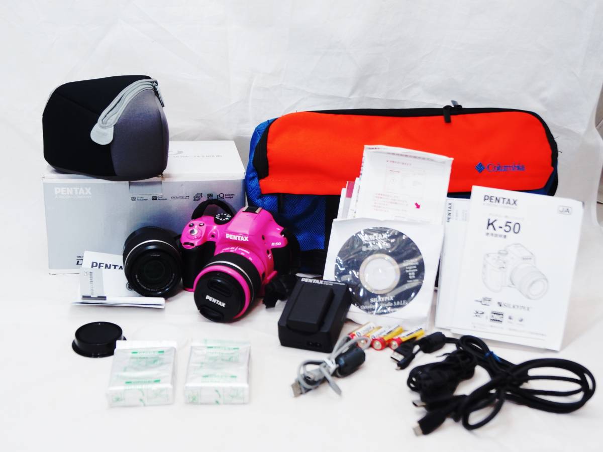 キレイです☆PENTAX K-50 ダブルズームキット ピンク 一眼レフ☆カメラ
