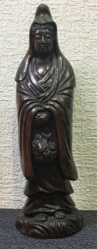 仏像 仏教美術 唐物 ◇仏教美術 P205-Q 古美術 骨董 楾 89cm 観音