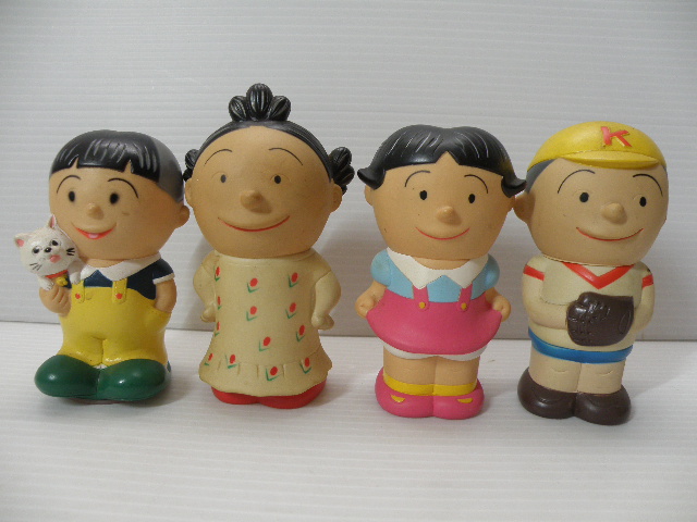 20 サザエさん ソフビ 貯金箱 人形 4体 まとめて / 昭和レトロ 長谷川町子
